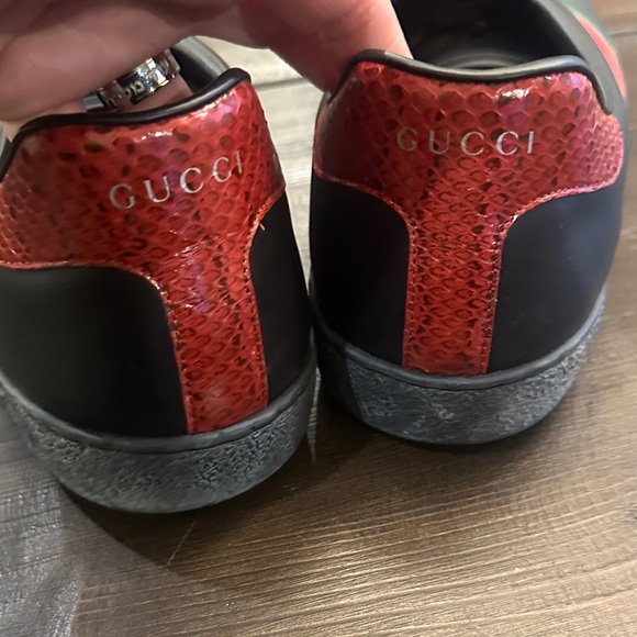 Gucci Black Sneakers with Red Detail - Picture 6 of 9